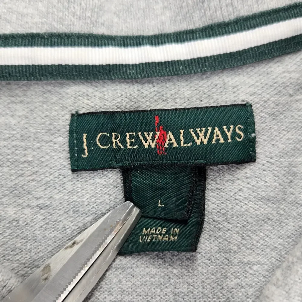 J.Crew Shirt‎ Mens Large Gray Always Oarsman Short Sleeve Polo Golf Preppy Y2K